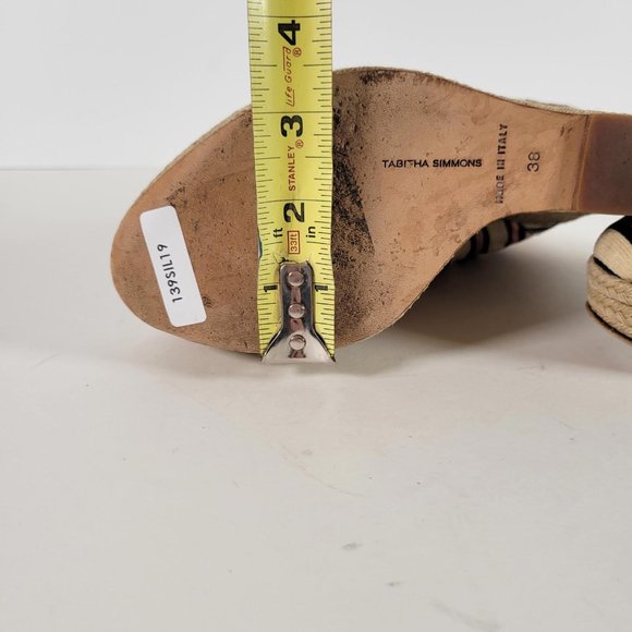 Tabitha Simmons STRIPED OXFORD WEDGE Pink Navy Espadrille Heels Women Sz 7.5 - Picture 3 of 11